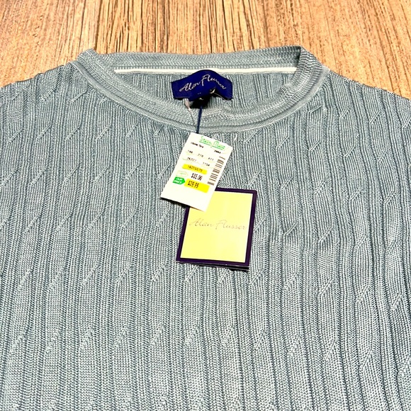 Alan Flusser Mens Sweater New With Tags Light Blue Size XL - Picture 2 of 7